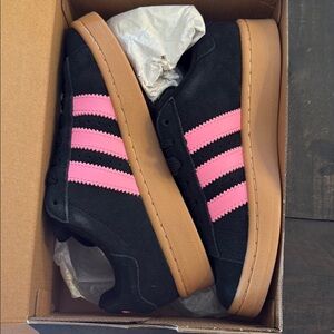 Kids Black and Pink Sneakers